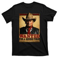 Trump Wanted For President 2024 Western Cowboy Funny Trump T-Shirt