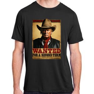 Trump Wanted For President 2024 Western Cowboy Funny Trump Adult ChromaSoft Performance T-Shirt