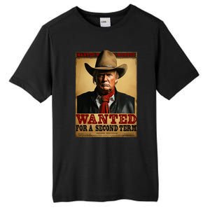 Trump Wanted For President 2024 Western Cowboy Funny Trump Tall Fusion ChromaSoft Performance T-Shirt