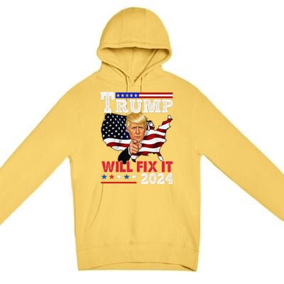 Trump Will Fix It Trump 2024 Proud To Be Garbage Vote Trump Premium Pullover Hoodie