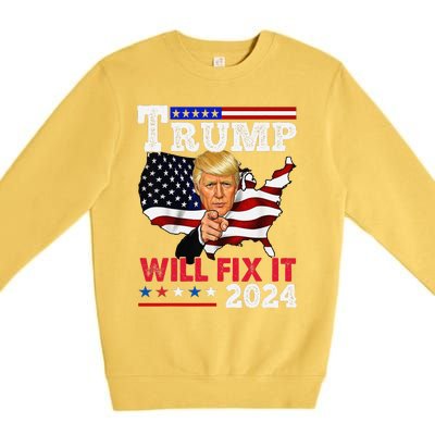 Trump Will Fix It Trump 2024 Proud To Be Garbage Vote Trump Premium Crewneck Sweatshirt