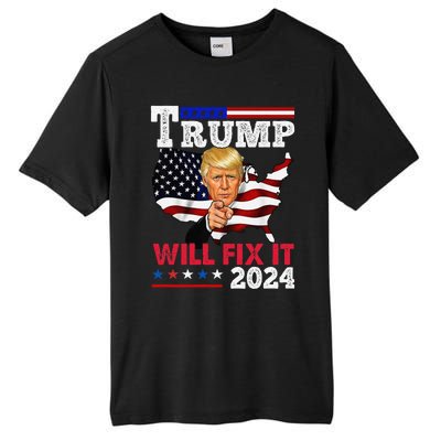 Trump Will Fix It Trump 2024 Proud To Be Garbage Vote Trump Tall Fusion ChromaSoft Performance T-Shirt