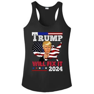 Trump Will Fix It Trump 2024 Proud To Be Garbage Vote Trump Ladies PosiCharge Competitor Racerback Tank