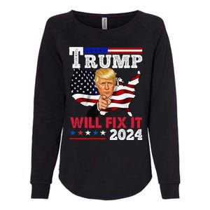 Trump Will Fix It Trump 2024 Proud To Be Garbage Vote Trump Womens California Wash Sweatshirt