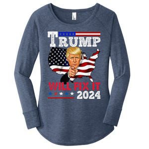 Trump Will Fix It Trump 2024 Proud To Be Garbage Vote Trump Women's Perfect Tri Tunic Long Sleeve Shirt