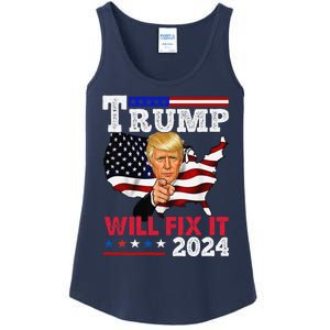 Trump Will Fix It Trump 2024 Proud To Be Garbage Vote Trump Ladies Essential Tank