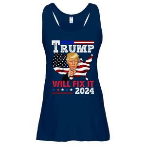 Trump Will Fix It Trump 2024 Proud To Be Garbage Vote Trump Ladies Essential Flowy Tank