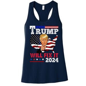 Trump Will Fix It Trump 2024 Proud To Be Garbage Vote Trump Women's Racerback Tank