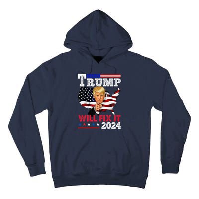 Trump Will Fix It Trump 2024 Proud To Be Garbage Vote Trump Tall Hoodie