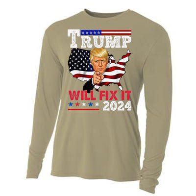 Trump Will Fix It Trump 2024 Proud To Be Garbage Vote Trump Cooling Performance Long Sleeve Crew