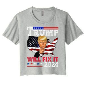 Trump Will Fix It Trump 2024 Proud To Be Garbage Vote Trump Women's Crop Top Tee