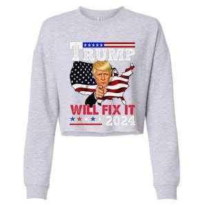 Trump Will Fix It Trump 2024 Proud To Be Garbage Vote Trump Cropped Pullover Crew