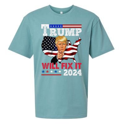 Trump Will Fix It Trump 2024 Proud To Be Garbage Vote Trump Sueded Cloud Jersey T-Shirt