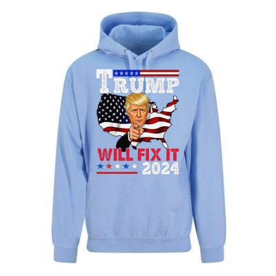 Trump Will Fix It Trump 2024 Proud To Be Garbage Vote Trump Unisex Surf Hoodie