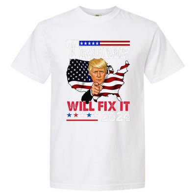 Trump Will Fix It Trump 2024 Proud To Be Garbage Vote Trump Garment-Dyed Heavyweight T-Shirt