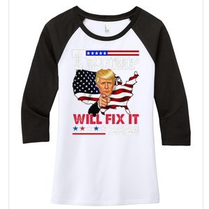 Trump Will Fix It Trump 2024 Proud To Be Garbage Vote Trump Women's Tri-Blend 3/4-Sleeve Raglan Shirt