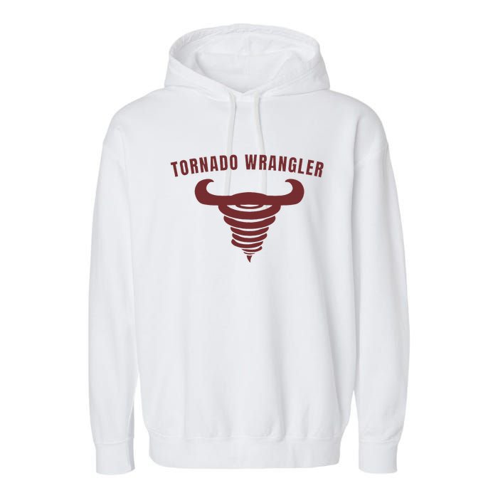 Tornado Wrangler Funny Design Garment-Dyed Fleece Hoodie