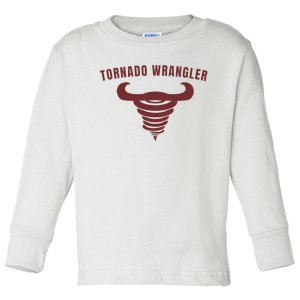 Tornado Wrangler Funny Design Toddler Long Sleeve Shirt