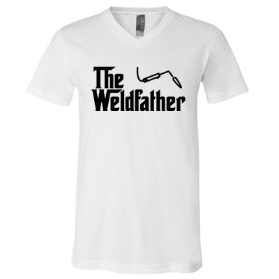 The Weldfather Funny Welder Welding Saying Welders V-Neck T-Shirt