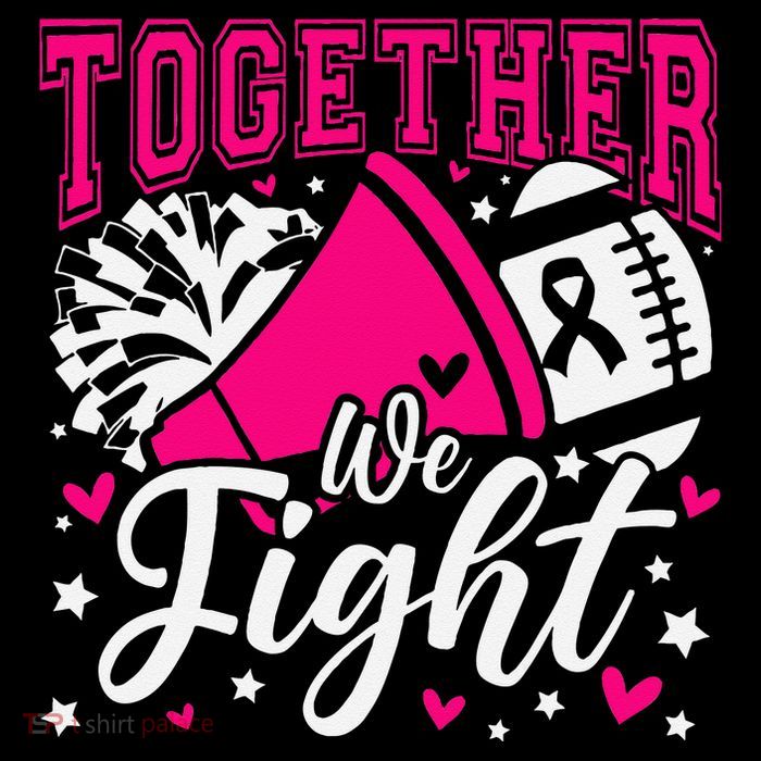 Together We Fight Breast Cancer Awareness Pink Ribbon T-Shirt