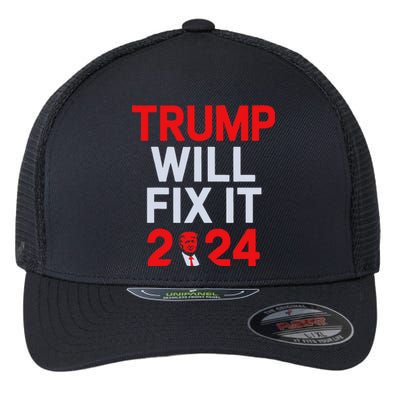 Trump Will Fix It Election 2024 Flexfit Unipanel Trucker Cap