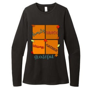 Thanksgiving Words Family Thankful Blessings Gather Gift Womens CVC Long Sleeve Shirt