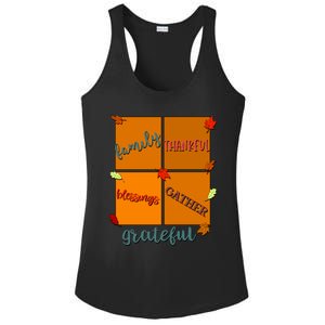 Thanksgiving Words Family Thankful Blessings Gather Gift Ladies PosiCharge Competitor Racerback Tank