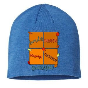 Thanksgiving Words Family Thankful Blessings Gather Gift Sustainable Beanie