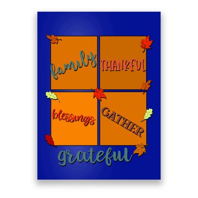 Thanksgiving Words Family Thankful Blessings Gather Gift Poster
