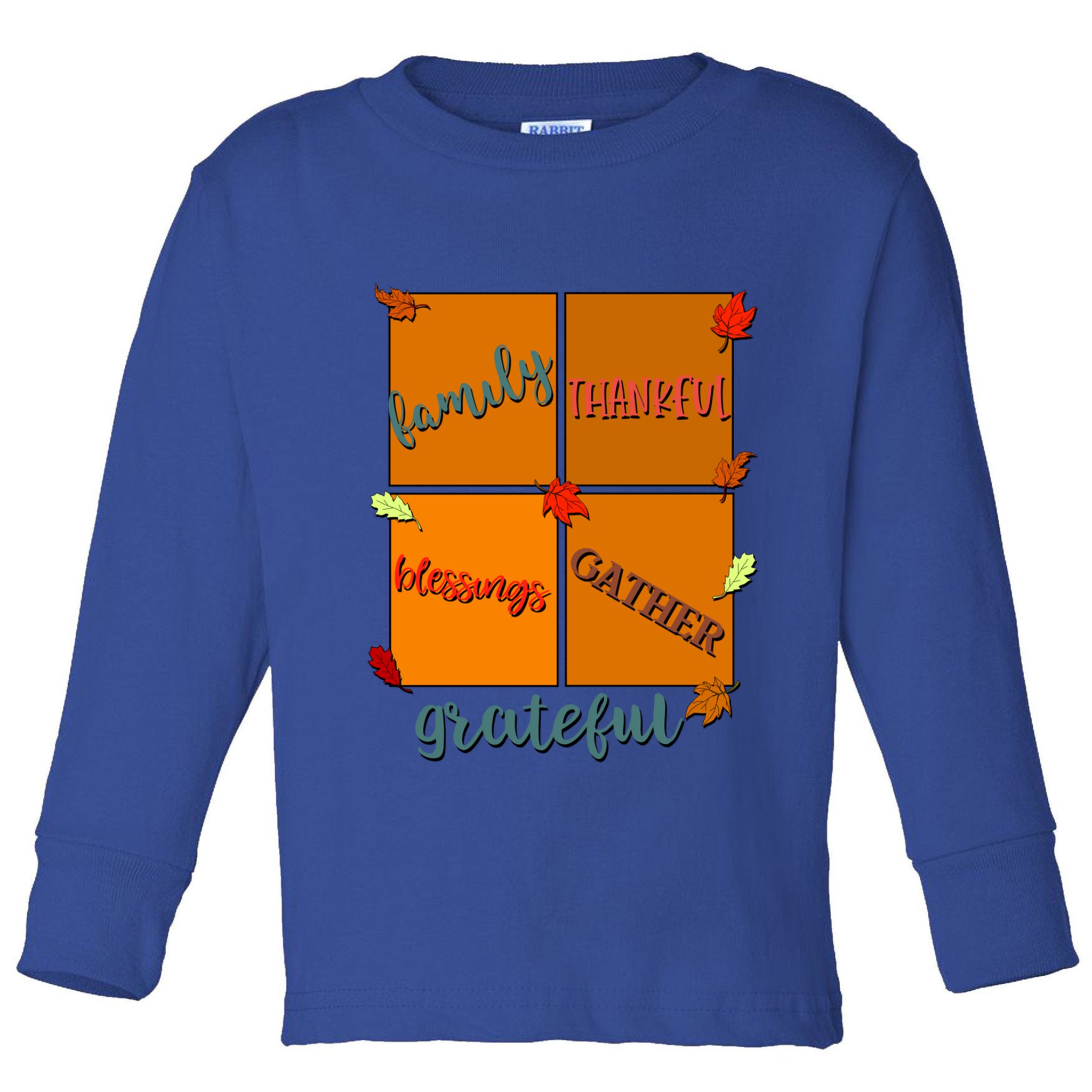 Thanksgiving Words Family Thankful Blessings Gather Gift Toddler Long Sleeve Shirt