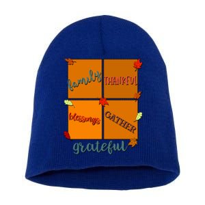 Thanksgiving Words Family Thankful Blessings Gather Gift Short Acrylic Beanie