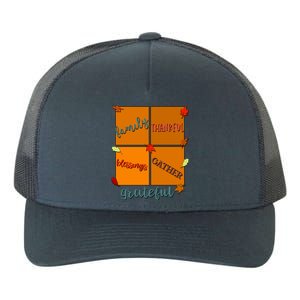 Thanksgiving Words Family Thankful Blessings Gather Gift Yupoong Adult 5-Panel Trucker Hat