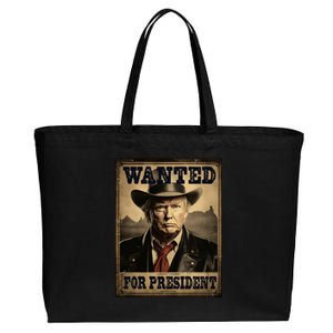 Trump Wanted For Second Term 2024 Western Cow Funny Trump Funny Gift Cotton Canvas Jumbo Tote