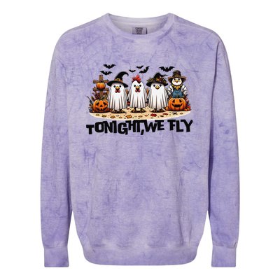 Tonight We Fly Chicken Farm Animal Lover Halloween Colorblast Crewneck Sweatshirt