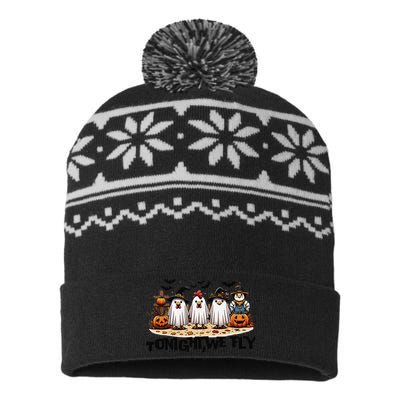 Tonight We Fly Chicken Farm Animal Lover Halloween USA-Made Snowflake Beanie