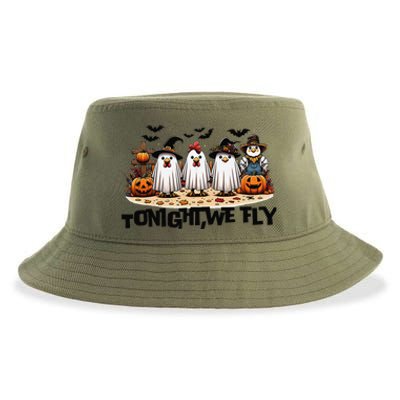 Tonight We Fly Chicken Farm Animal Lover Halloween Sustainable Bucket Hat