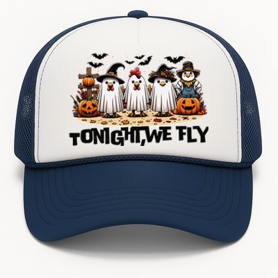 Tonight We Fly Chicken Farm Animal Lover Halloween Trucker Hat