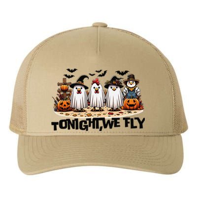 Tonight We Fly Chicken Farm Animal Lover Halloween Yupoong Adult 5-Panel Trucker Hat