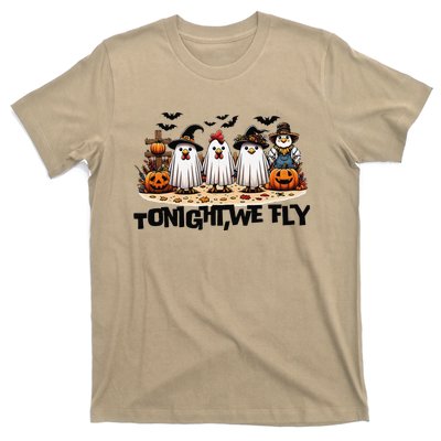 Tonight We Fly Chicken Farm Animal Lover Halloween T-Shirt