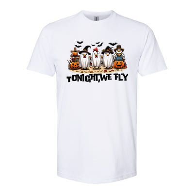 Tonight We Fly Chicken Farm Animal Lover Halloween Softstyle CVC T-Shirt