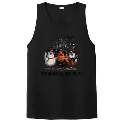 Tonight We Fly Funny Chicken Halloween Spooky Season PosiCharge Competitor Tank