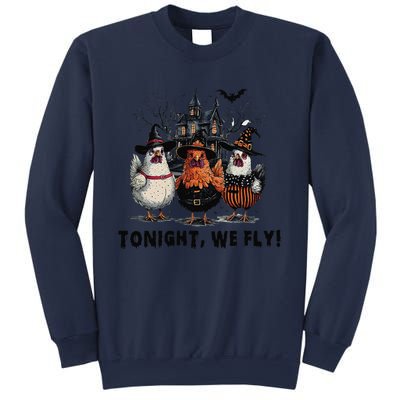 Tonight We Fly Funny Chicken Halloween Spooky Season Sweatshirt