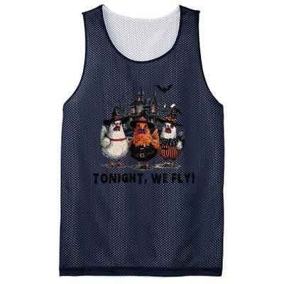 Tonight We Fly Funny Chicken Halloween Spooky Season Mesh Reversible Basketball Jersey Tank