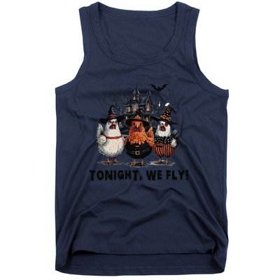 Tonight We Fly Funny Chicken Halloween Spooky Season Tank Top