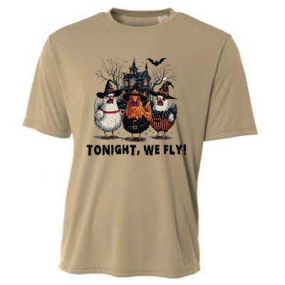 Tonight We Fly Funny Chicken Halloween Spooky Season Cooling Performance Crew T-Shirt