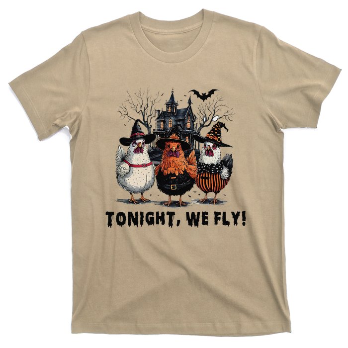 Tonight We Fly Funny Chicken Halloween Spooky Season T-Shirt