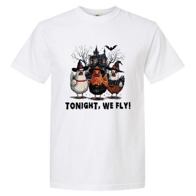 Tonight We Fly Funny Chicken Halloween Spooky Season Garment-Dyed Heavyweight T-Shirt