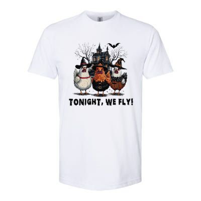 Tonight We Fly Funny Chicken Halloween Spooky Season Softstyle CVC T-Shirt