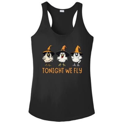 Tonight We Fly Witch Chicken Animal Halloween Ladies PosiCharge Competitor Racerback Tank