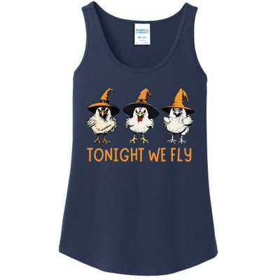 Tonight We Fly Witch Chicken Animal Halloween Ladies Essential Tank